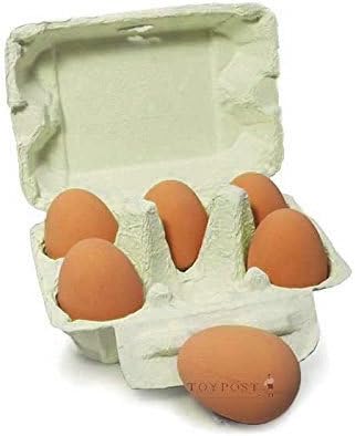 Egg Crate with 6 Bouncy Rubber Toy Eggs by ToyPost