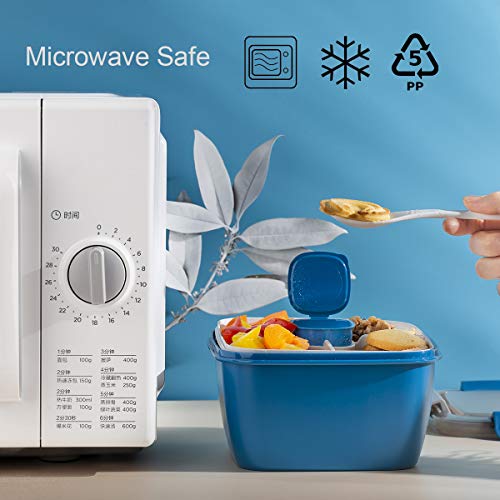 image for Timiuu Salad Lunch Box Container with Large 51-oz Salad Bowl | Removab