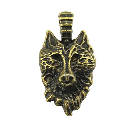 NEWME 18pcs wolf head Charms Pendant For DIY Jewelry Wholesale Crafting Bracelet and Necklace Making (antique bronze)