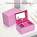 Musical Jewelry Box for Girls Ballerina Music Box Kids Jewelry Boxes Pink Glittery Musical Storage Box with Drawer for Little Girl's Gifts Lamir