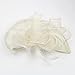 FeiYu Crafts Penny Mesh Hat Fascinator with Mesh Ribbons and Black Feathers (Off-White)