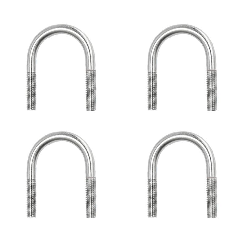 4Pcs M6 U-Bolts,304 Stainless Steel U-Bolt,Marine Boat Deck Hardware for Fastening Screw 51mm