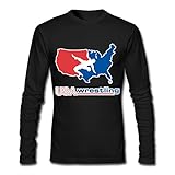 QMY Men's Usa Wrestling Logo Stacked Long Sleeve T-shirts