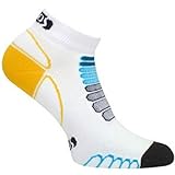 Eurosocks Performance Sprint Silver DryStat Ultra/Light Weight Running Low Cut  Sock, White/Black, Large