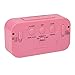 Peakeep Digital Alarm Clock with 2 Alarms for Workdays, Indoor Temperature and Smart Night Light, Battery Operated Only (Pink)