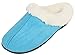 LUXEHOME Women's Cozy Fleece Plush House Slipper (8-9 US, Blue)