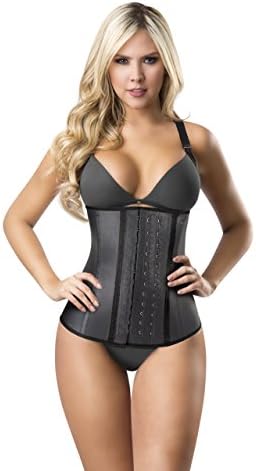 Women's Underbust Latex Sport Girdle Waist Trainer Corset Hourglass Body Shaper (XL/38, Vest with Adjustable Straps)