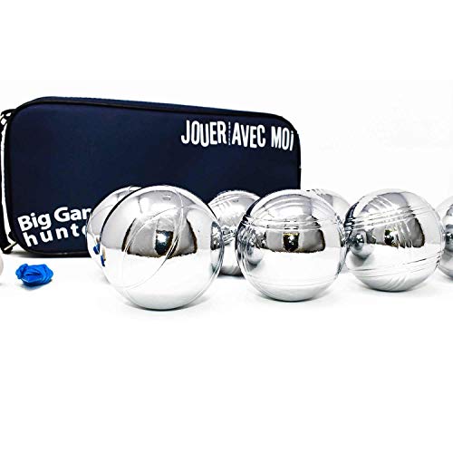 Big Game Hunters 8 Boules Set mit Rostschutz und Luxuriöser Tragetasche aus Segeltuch - Robustes 8 Boules Set, Poliert und Graviert Offizielle Größe – Bild 3