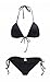 LOUISE MAELYS Sexy Halter Padded Bra Top & Scrunch Bottom Set Bikini Swimsuit Beachwear