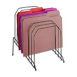 1InTheOffice Metal Incline Desktop File Sorter, 8 Compartments, Black (Black)