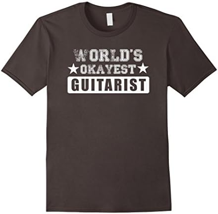 Men's World's Okayest Guitarist - Funny Musician Guitar Shirt Medium Asphalt
