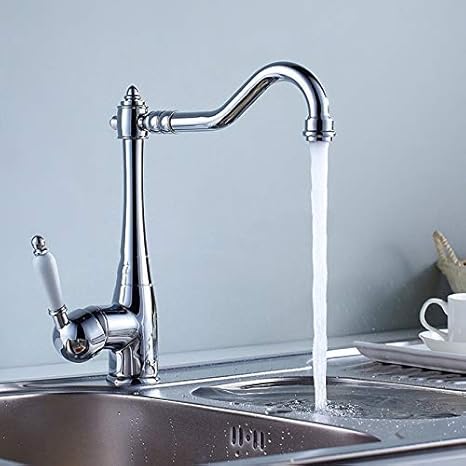 Grifos de baño Grifería de lavabo plateado Mezclador de lavabo antiguo