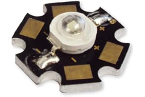 DEMASLED High Power 3W LED Chip Ultra Bright Star Component, Multiple Wattages & Colors, Dimmable, Aluminum Heatsink Base (Ultraviolet (UV), 3W)