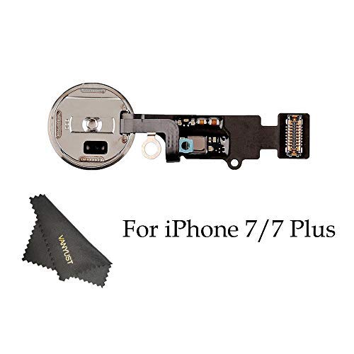 VANYUST Replacement Home Button Key Flex Cable Assembly with Rubber Ring Compatible for iPhone 7 and 7 Plus (Gold) + VANYUST Cloth