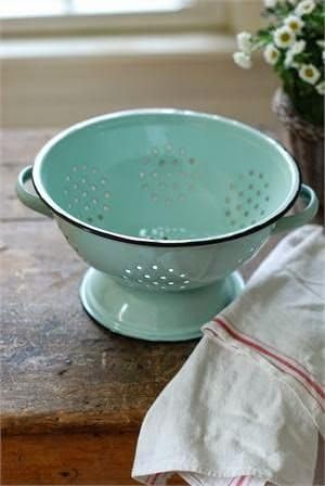 Magnolia Farms Kitchen Vintage Style Enamelware Colander by Park Hill