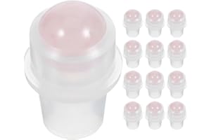 WADY 12 Pcs Essential Oil Roller Ball Replacements for 10ml Roller Ball Bottles - 16mm Gemstone Roller Ball Tops for Roll On 