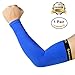 Shinymod Arm Sleeves UV Protection Sleeves for Men Women Youth Arm Warmers Compression Sports Long Sleeves Cycling Hiking Golf Basketball Driving Fishing Tattoo Covers Elbow Sleeves (Blue, L)