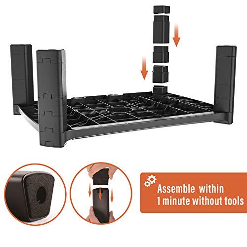 PUTORSEN® Adjustable Monitor Stand Riser for Computer, iMac, PC, Printer, Laptop with Tablet & Phone Holder, Cable Management Slot, up to 10KG