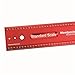 Woodpeckers Woodworking Rule, 12 Inch, L2R & Center Laser Engraved Scales, USA Made Precision Aluminum Woodworking Ruler with Beveled Edges