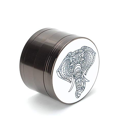 MUXIANG Elephant Platinum Grinders Spice Coffee Grinder for Tobacco with Pollen Catcher - 2.5 Inch 4 Piece - Thumbnail 3