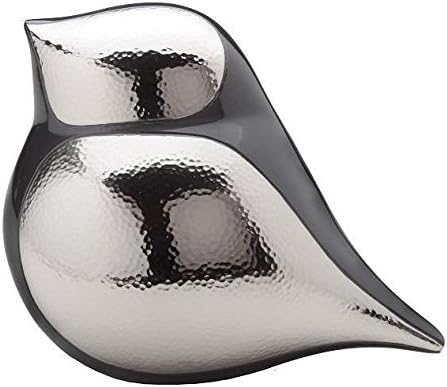 The Coffin Company Brass SOULBIRD Cremation Ashes Funeral Urn - Black with Hammered Silver Panel.