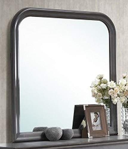GTU Furniture Classic Louis Philippe Styling Grey Louis Philippe 4Pc Queen Bedroom Set(Q/D/M/N)