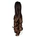 Neverland Beauty Ponytail Extension, Natural Ombre Look Two Tone Long Curly Big Wavy Claw Synthetic Curly Ponytail Clip for Women, Girls (20inch)