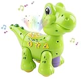 Dinosaur Toy W/ Projection Flash Electric Battery Operated Dinosaur Toy For Kids w/ Flashing Lights and Music Sounds, Rotating Bump and Go Action, Safe for Children, Cartoon