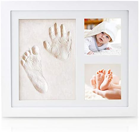NIMAXI Baby Hand and Footprint Picture Frame Kit, Size 23x28cm, Color White, The Perfect New Born Baby Gift