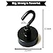 Musesland 4 Pack Black Magnetic Hooks Strong 100lb Heavy Duty Neodymium Magnets Hook for Hanging