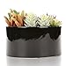 MyGift® 6 inch Realistic Artificial Faux Mixed Succulent Plants Arrangement w/Black Round Ceramic Vase
