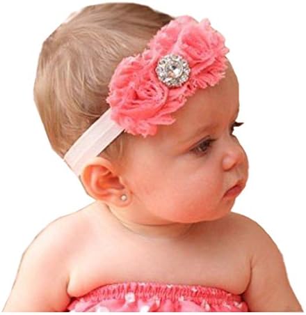 JISTL Lovely Ovely Unusal Cotton Girls Baby Two Red Roses Diamond Hairband Headband