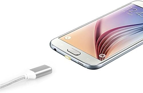 Magnetic Lightning USB Charger Cable Charging &amp; Data Transfer Functions Nylon Braided Heavy Duty Cable 3.3 ft long 2.1 A for Android Devices (Gold)