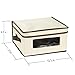 Juvale Storage Bins - 3-Pack Small Foldable Storage Cubes, Decorative Fabric Storage Bins with Lids and Clear Windows, Household Organization, Closet, Office Supplies, Beige, 12 x 12 x 6.5 Inches