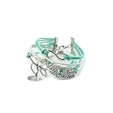 CAETLE ® Women Girl Owl Birl Tree Branch Infinity Knit Leather Rope Chain Charm Bracelet