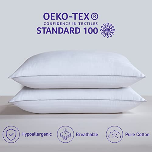 HOMELAB 2 Pack Queen Pillows for Sleeping 100 Breathable Cotton