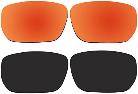 Replacement Polarized Fire Red and Black Lenses for Oakley Style Switch Sunglasses