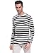 Sykooria Men's Black White Color Block Striped Top Tees Crew Neck Basic Stripes Long Sleeve Cotton T-Shirts Halloween Shirts for Mens