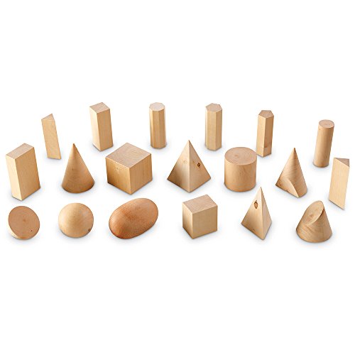 Learning Resources Wood Geometric Solids, Set Of 19