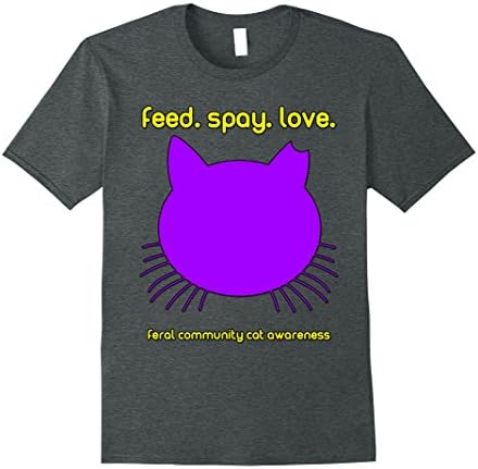Mens TNR Feral Cat Shirt XL Dark Heather