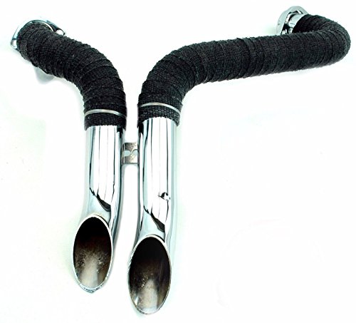 Wrapped Chrome Y-Pipes Custom Exhaust for Harley-Davidson Softail Dyna FL Touring Models