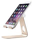 MoKo Tablet Stand, Universal 210 Degree Multi-Angle Rotatable Aluminum Smartphone Tablet Desktop Cradle Holder for iPad Pro 10.5/9.7/Mini, iPhone 8/8 Plus/7/7 Plus, iPhone X, Galaxy Note 8, Rose Gold