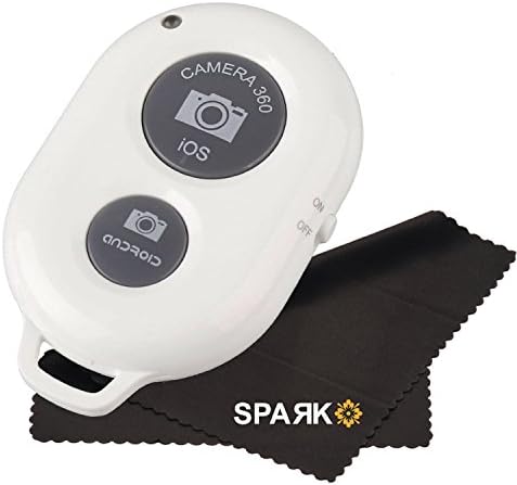 Spark Electronics Bluetooth Wireless Remote Control Camera Shutter Release Self Timer for iPhone 5 5s 5c 4s 4, iPad 5 4 3 iPad Air Mini, Samsung Galaxy S4 S3 Note 3 2, Android Phone (White)