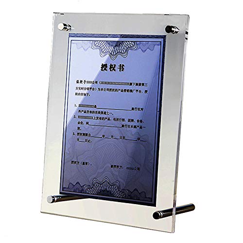 LFrames Free Standing Screw Acrylic Certificate