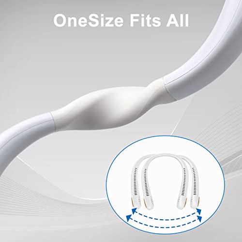 Portable Neck Fan, Hands-Free Bladeless Fan, 360°C Cooling Personal Fan with 3 Speed Adjustment, 4000 mAh Battery Rechargeable USB Fan for Traveling, Hiking and Outdoor Activities