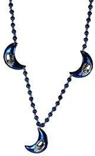 Mardi Gras, Blue Moon Silver Face Necklace, Beads, 42", 3 Pack (3pcs).