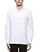 BYLUNTA Mens Slim Fit Linen Cotton Long Sleeve Popover Casual Daily Office Henley Neck Shirt Regular Fit (X-Large,White)