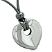 BestAmulets Amulet Lucky Heart Donut Shaped Charm Hematite Gemstone Pendant Spiritual and Healing Powers Necklace