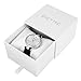 Dictac Women Lady Waterproof Analog Quartz Crystal Dial Clock Leather Wrist Watch ( Model:102401) (Black)