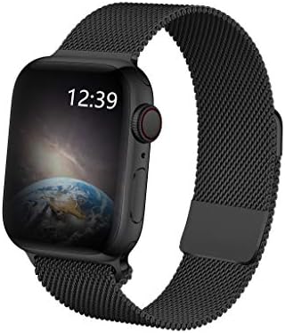 TTWEN Compatible for Apple Watch Band 38mm 40mm 42mm 44mm, Stainless Steel Mesh Magnetic Sport Wristband Loop for iWatch Series 1/2 / 3/4